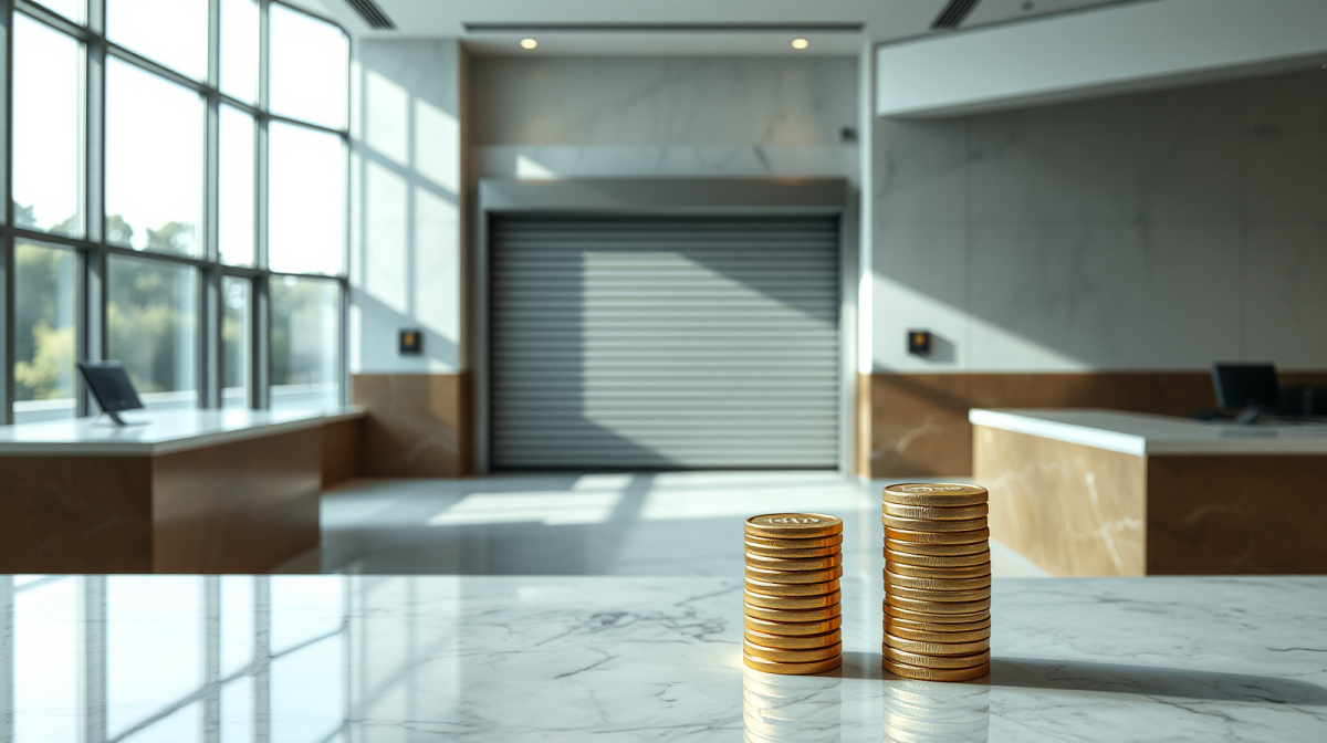 Utili banche 2026: a chi vanno davvero i profitti record tra dividendi, lavoro e sportelli che spariscono Banche italiane, utili record: bancone di marmo con monete d'oro in una filiale luminosa e ariosa