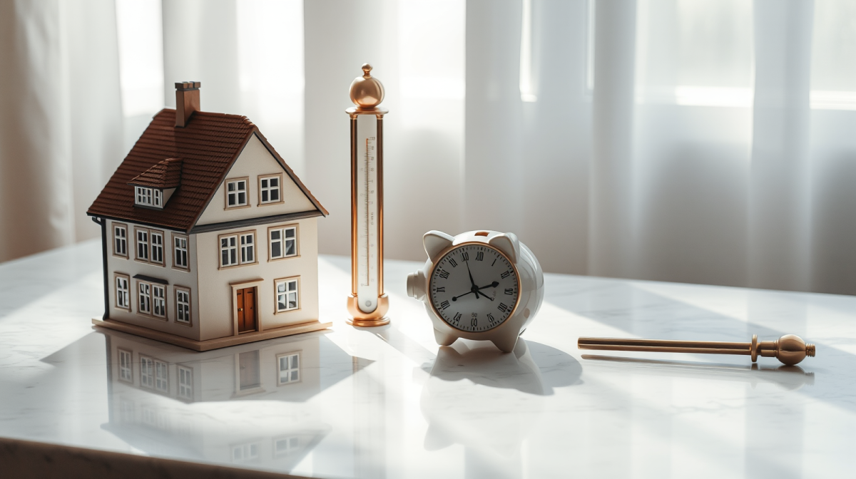 Tassi BCE invariati al 2,25% con casa in miniatura e termometro dell'energia in salita, impatto su mutui e bollette
