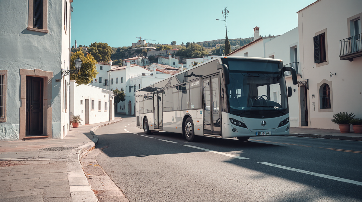 Sestu: nuovi autobus e strade più sicure, cosa cambia per chi lavora Autobus moderno su strada ben mantenuta in un piccolo comune sardo, simbolo del miglioramento dei trasporti pubblici e delle infrastrutture